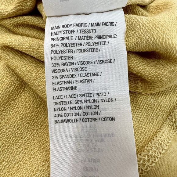 LOGO Lounge By Lori Goldstein Full Zip Jacket Lace Back Butter Yellow Women’s L - Picture 12 of 12